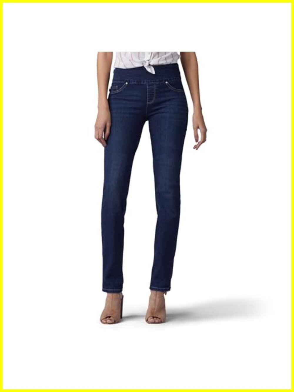 Sculpting Slim Fit Pull On Jeans Mid Rise Stretch